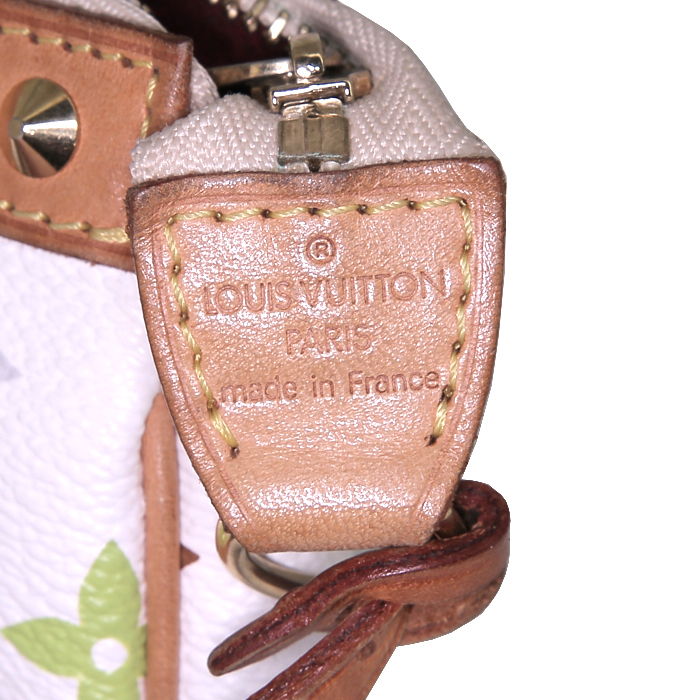 Bolso/bolsito Louis Vuitton Limited Editions en lona Monogram multicolor y blanca y cuero natural - Detail D3