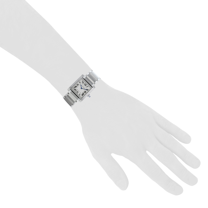 Cartier Tank Française watch in stainless steel Ref: 2301 Circa 1997 - Detail D1