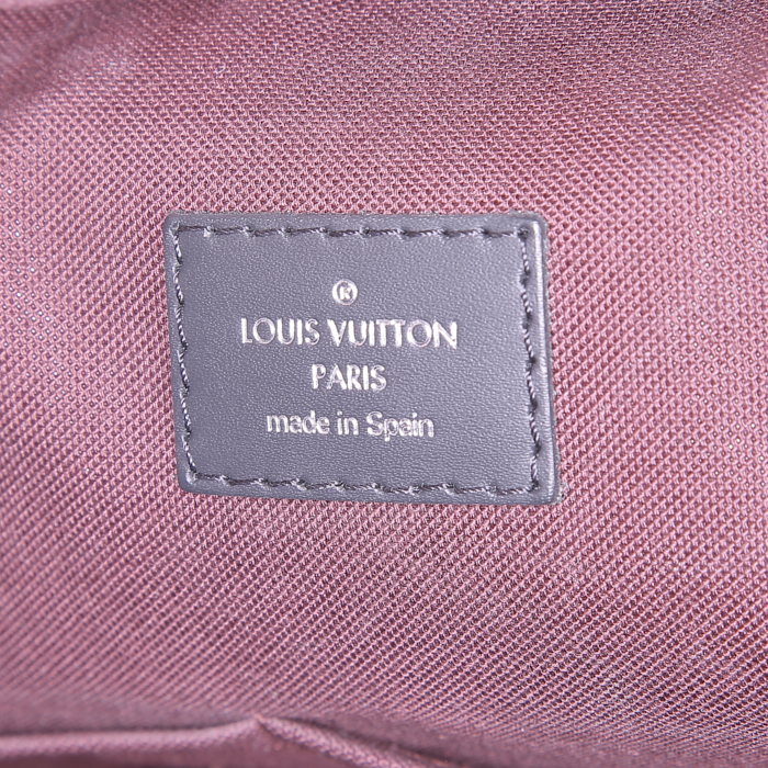 Borsa portadocumenti Louis Vuitton Voyage modello piccolo in tela monogram marrone e pelle nera - Detail D3