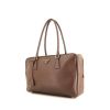 Prada Bauletto handbag in brown leather saffiano - 00pp thumbnail