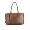 Prada Bauletto handbag in brown leather saffiano - 360 thumbnail