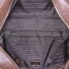 Prada Bauletto handbag in brown leather saffiano - Detail D2 thumbnail