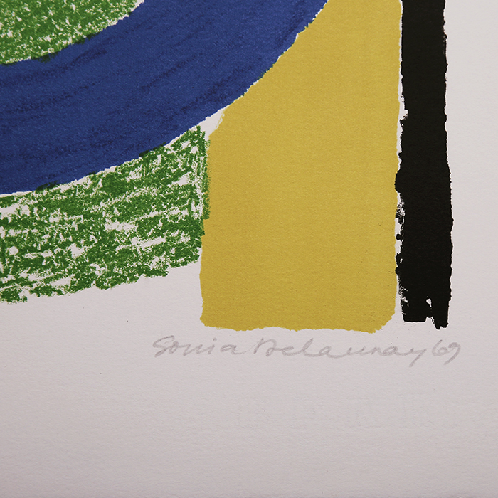 Sonia Delaunay, "Carreau noir", lithograph in colors on paper, artist proof signed, and dated, of 1969 - Detail D2