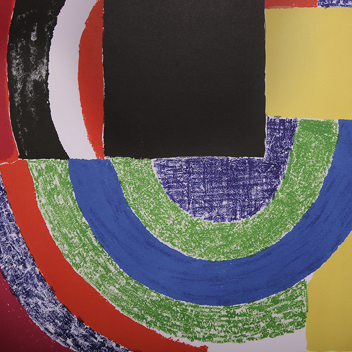 Sonia Delaunay, "Carreau noir", lithographie en couleurs sur papier, épreuve d'artiste signée et datée, de 1969 - Detail D3