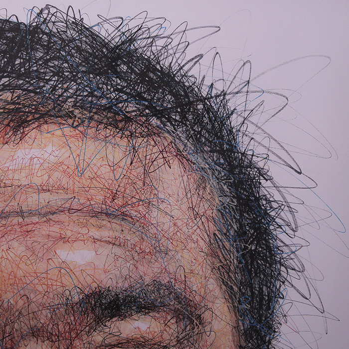 Hom Nguyen, “Autoportrait”, Lithography on paper from the "Hidden" serie, signed, numbered and framed, of 2016 - Detail D4