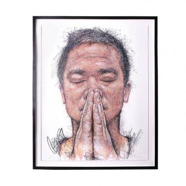 Hom Nguyen, “Autoportrait”, lithographie sur papier de la série "Hidden", signée, numérotée et encadrée, de 2016