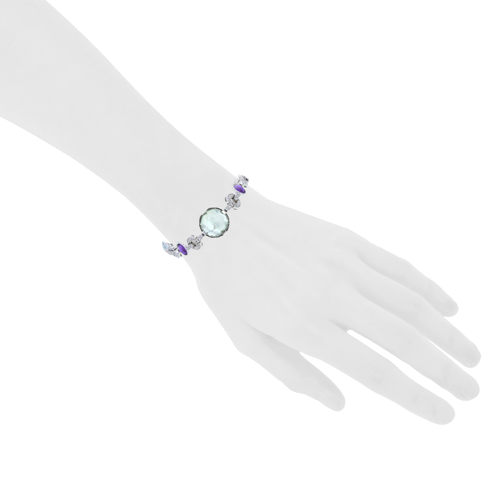 Bracciale flessibile Bulgari Parentesi Cocktail in oro bianco,  pietre colorate e diamanti - Detail D1