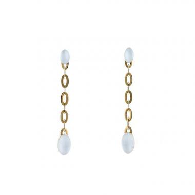 Pendientes colgantes Vhernier Olympia en oro amarillo y cristal de roca
