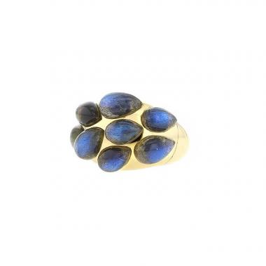 Anello Pomellato Sassi in oro giallo e labradorite
