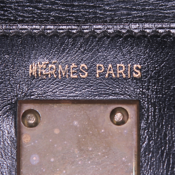 Hermes Haut à Courroies - Travel Bag travel bag in black box leather - Detail D3