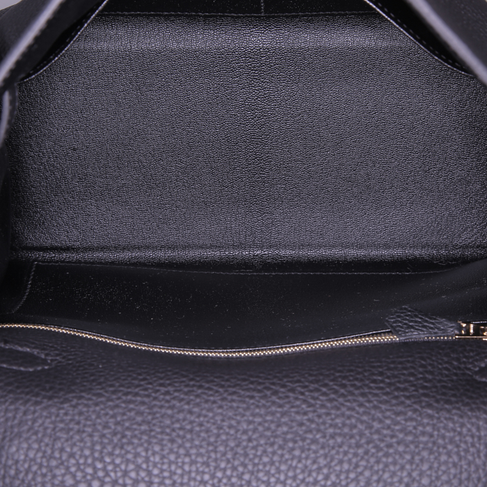 Bolso de mano Hermes Kelly 28 cm en cuero togo negro - Detail D3