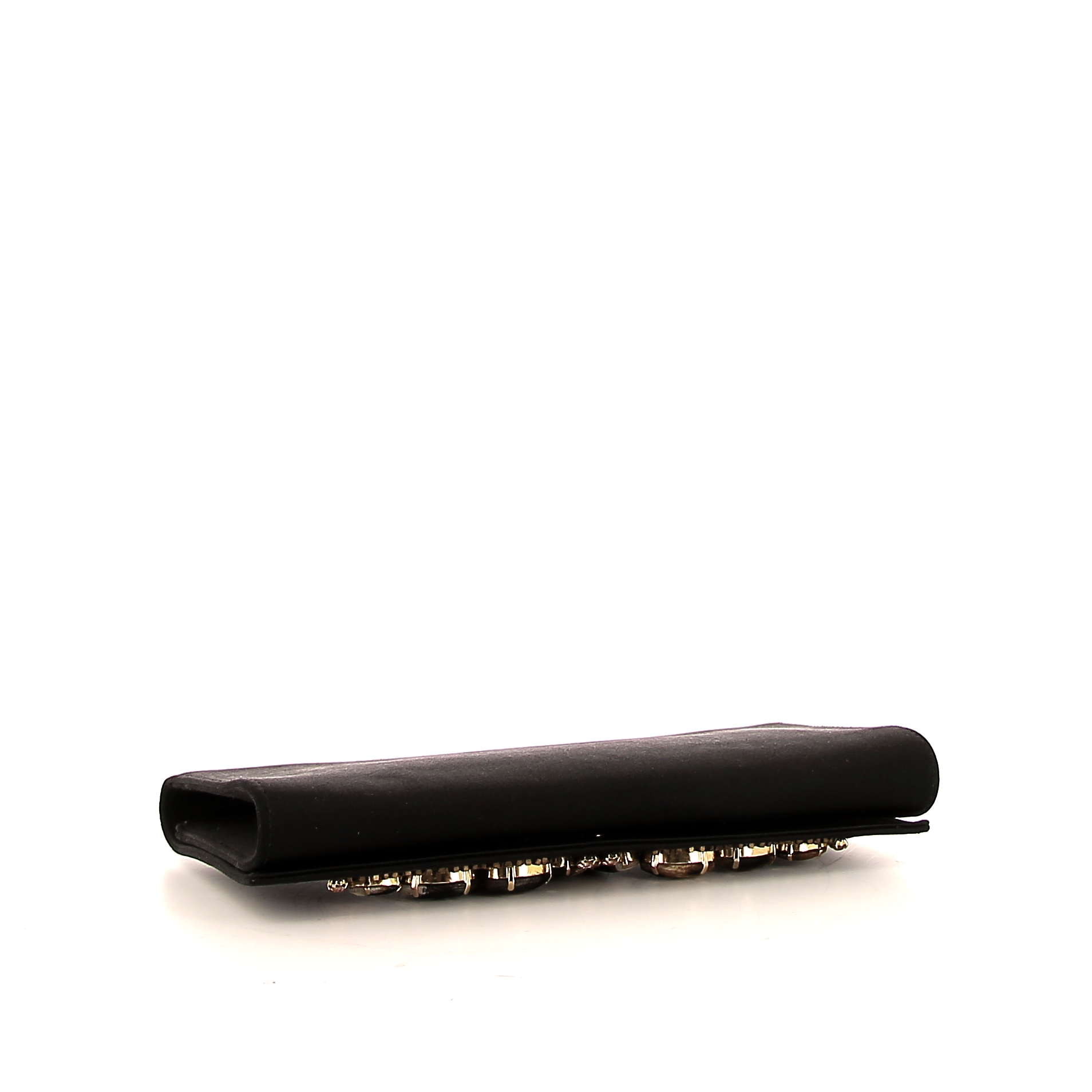 Saint Laurent clutch in black satin - Detail D4