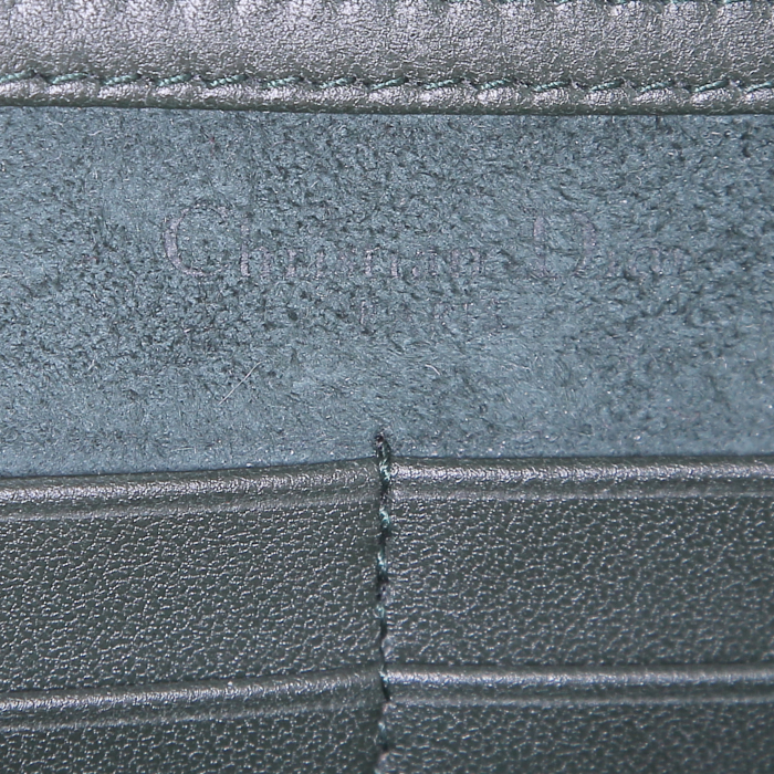 Dior Diorama Wallet on Chain handbag/clutch in green grained leather - Detail D3