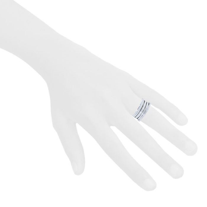 Bulgari B.Zero1 large model ring in white gold - Detail D1