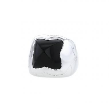 Bague Bulgari Pyramide en or blanc et onyx