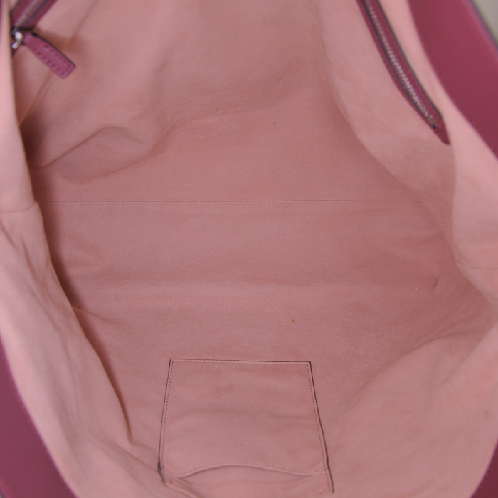 Sac cabas Gucci GG Blooms en toile monogram beige et cuir rose - Detail D3