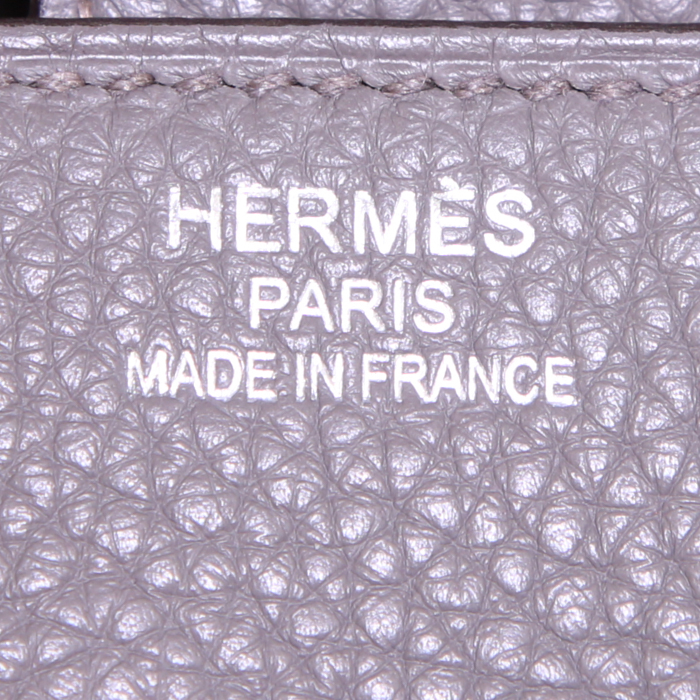 Borsa Hermes Birkin 35 cm in pelle togo grigia stagna - Detail D3