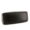 Chanel Shopping GST bag worn on the shoulder or carried in the hand in black quilted grained leather - Detail D4 thumbnail