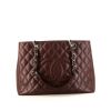 Chanel Shopping GST shopping bag in burgundy quilted grained leather - 360 thumbnail
