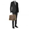 Porta abiti Louis Vuitton Porte-habits in tela monogram marrone e pelle naturale - Detail D1 thumbnail