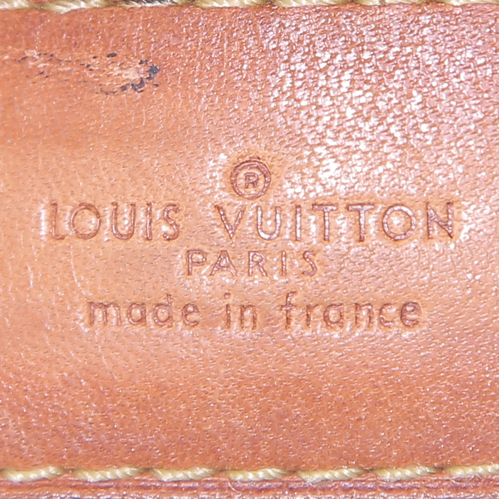 Bolso bandolera Louis Vuitton Saint Cloud en lona Monogram marrón y cuero natural - Detail D3