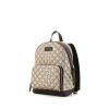 Gucci backpack in beige monogram canvas and brown leather - 00pp thumbnail