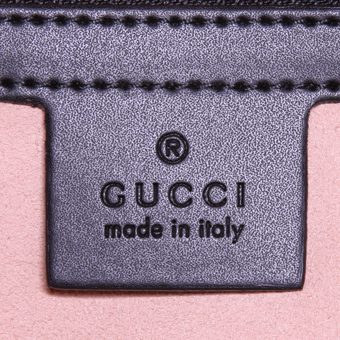 Sac à dos Gucci en tissu monogram beige et cuir marron - Detail D3