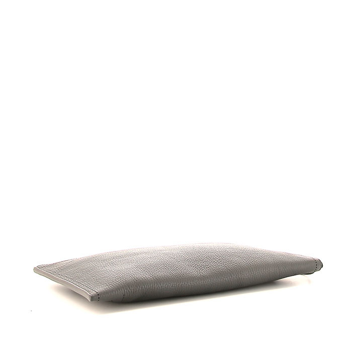 Balenciaga Blackout city pouch in grey grained leather - Detail D4