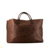 Shopping bag Bottega Veneta Cabat modello grande in pelle intrecciata marrone - 360 thumbnail