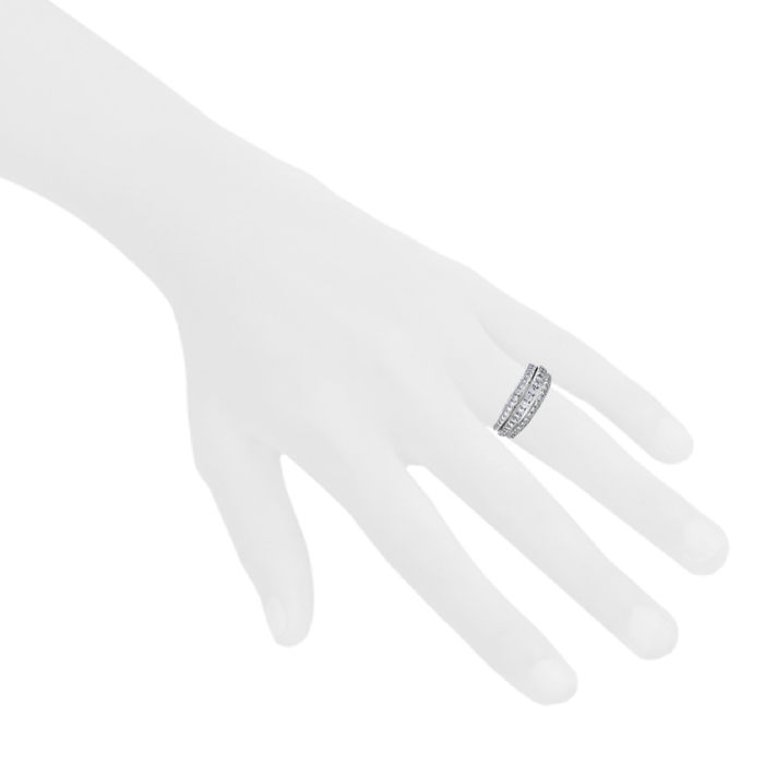 Bague Cartier Rainbow en or blanc et diamants - Detail D1