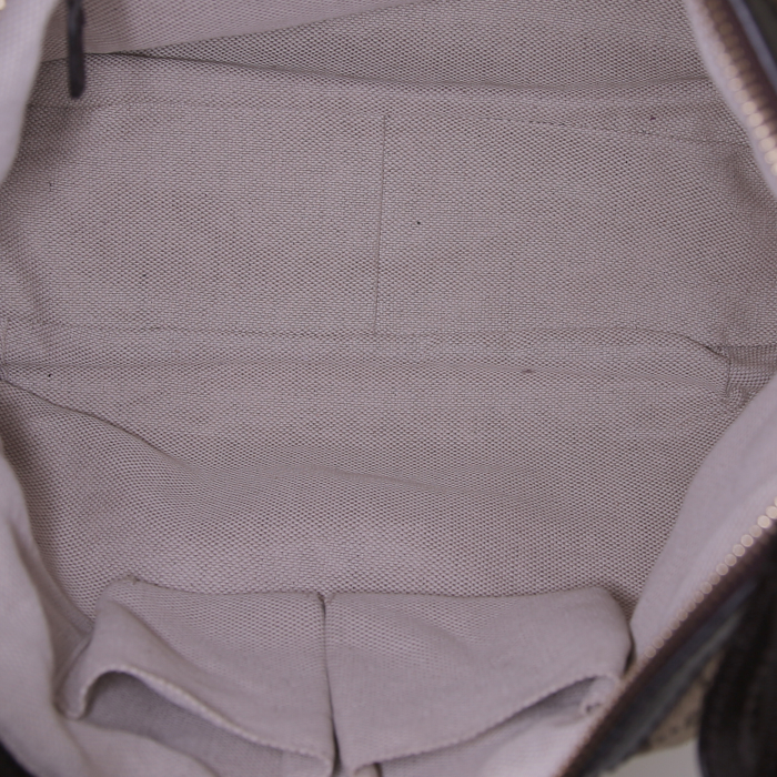 Gucci Gucci Vintage handbag in beige logo canvas and brown leather - Detail D2