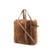 Balenciaga Bazar shopper small model shopping bag in brown synthetic furr and brown leather - 00pp thumbnail