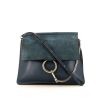 Chloé Faye shoulder bag in blue leather and blue suede - 360 thumbnail