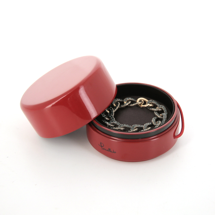 Bracelet Pomellato Catene en or rose et prehnite verte - Detail D2