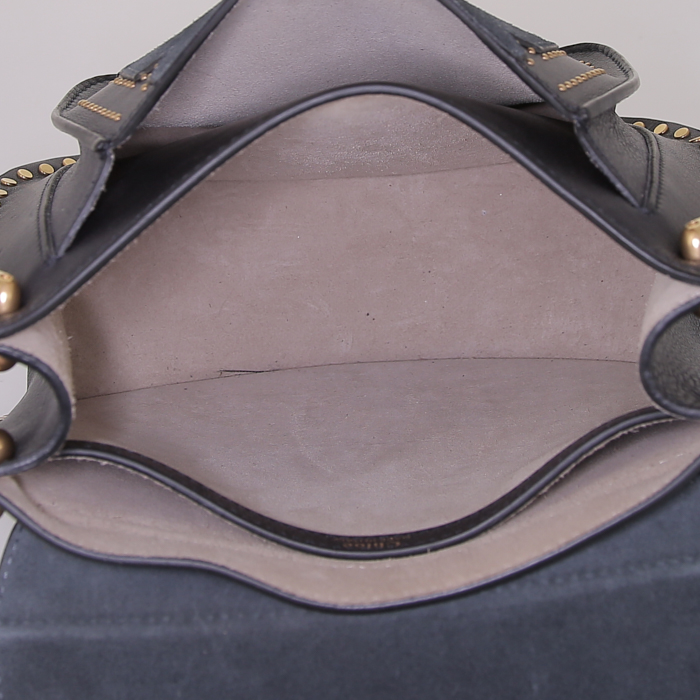 Bolso bandolera Chloé Hudson en ante azul oscuro - Detail D2