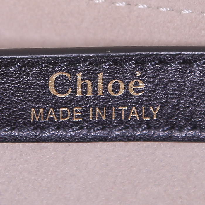 Bolso bandolera Chloé Hudson en ante azul oscuro - Detail D3