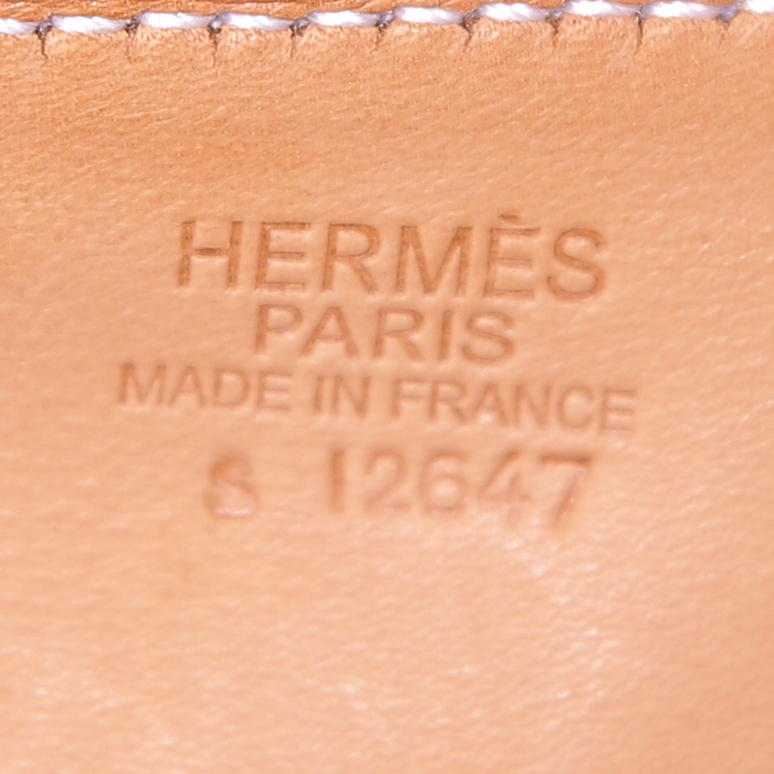 Sac à main Hermes Paris-Bombay en cuir epsom blanc - Detail D3