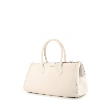 Bolso de mano Hermes Paris-Bombay en cuero epsom blanco