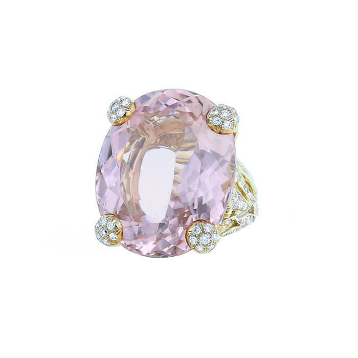 Dior Miss Dior ring in yellow gold, morganite and diamonds - 00pp