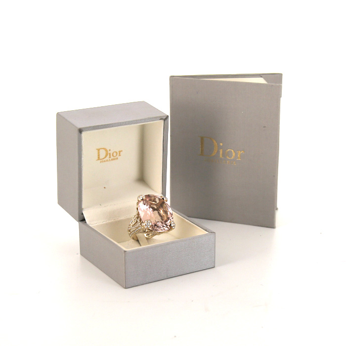 Dior Miss Dior ring in yellow gold, morganite and diamonds - Detail D2
