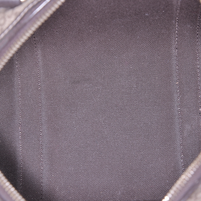 Borsa Gucci Boston in tela monogram e pelle lucida marrone - Detail D2