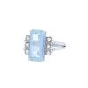 Vintage ring in white gold,  aquamarine and diamonds - 00pp thumbnail