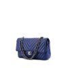 Chanel Timeless handbag in blue chevron quilted leather - 00pp thumbnail