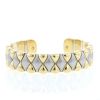 Hald-rigid open Mauboussin Arlequin 1980's bangle in yellow gold and stainless steel - 360 thumbnail