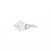 Vintage solitaire ring in white gold and diamonds - 00pp thumbnail