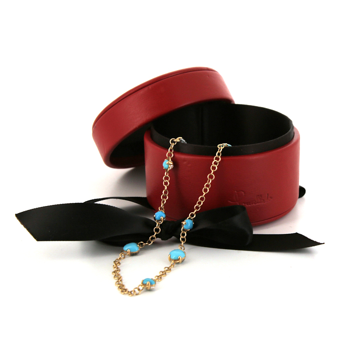 Collier Pomellato Capri petit modèle en or jaune, turquoises et cristal de roche - Detail D2