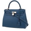 Bolso de mano Hermès  Kelly 28 cm en becerro Evercolor azul de Malta - 00pp thumbnail