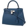 Bolso de mano Hermès  Kelly 28 cm en becerro Evercolor azul - 00pp thumbnail