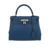 Hermès  Kelly 28 cm handbag  in blue Evercolor calfskin - 360 thumbnail