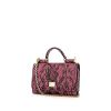 Borsa a tracolla Dolce & Gabbana Sicily in pelle martellata rosa con decoro floreale - 00pp thumbnail